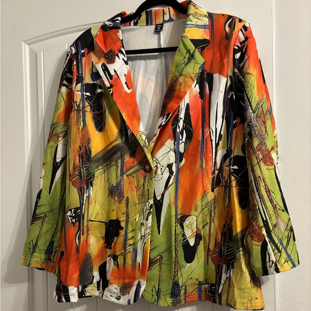 Plus Size Colorful Blazer